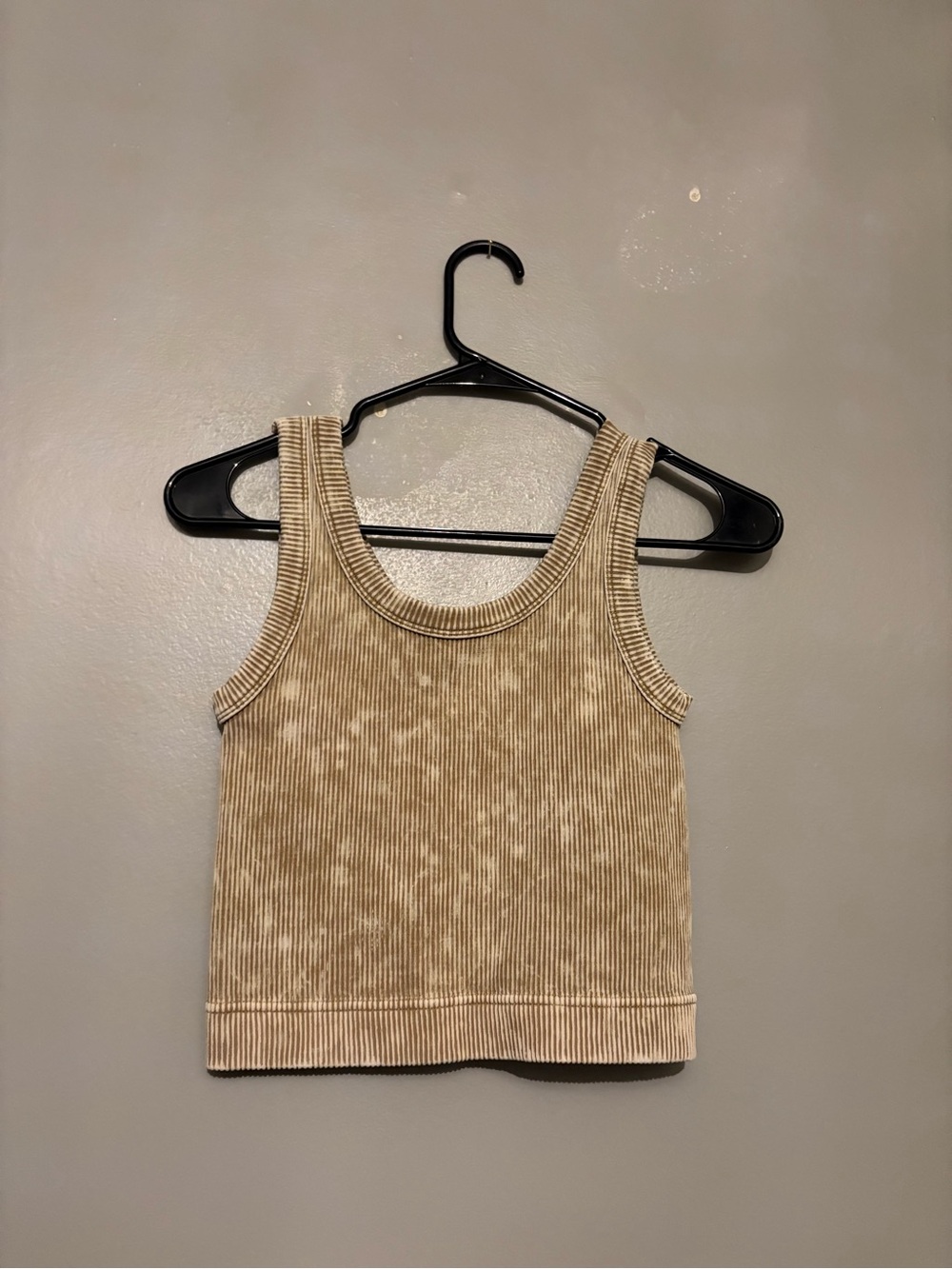 Zenana Outfitters Beige Ribbed Tank - Neutral Scoop Neck